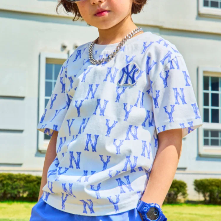 Футболка с круглым вырезом MLB Kids Dark Purple Orchid — фото 4