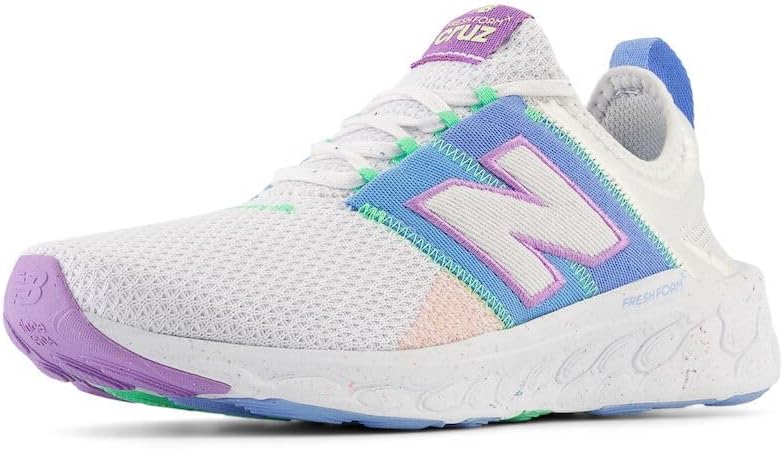 

New Balance Womens Fresh Foam X Cruz Artisan V3, White/Coastal Blue/Lime Leaf