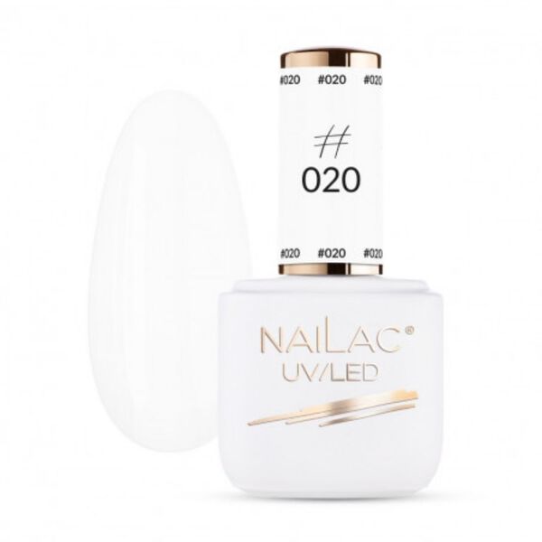 

Гибридный лак #020, 7 мл Nailac, цвет biały