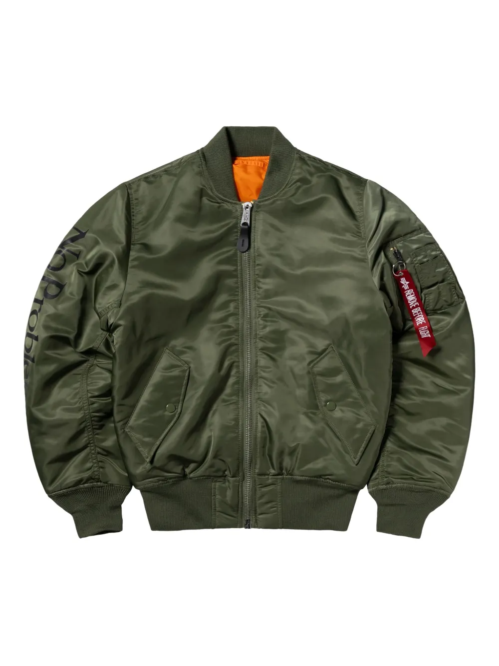 

Бомбер X No Problemo No War MA-1 Aries, зеленый