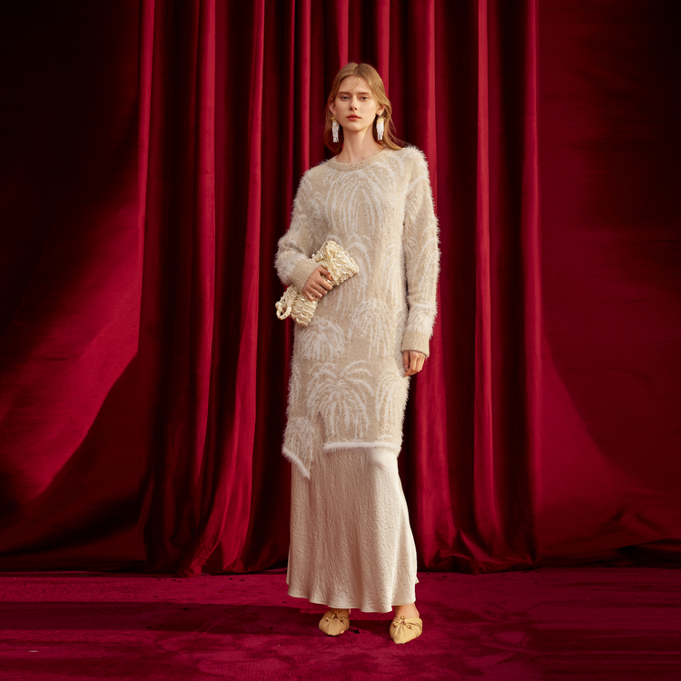 

Женское платье с длинными рукавами ELLE, светло-серый