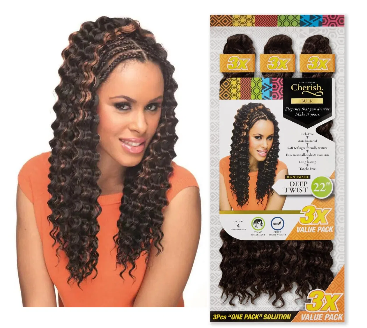 Искусственные волосы для плетения «Deep Twist Bulk 22"» от Cherish Cherish — фото 2