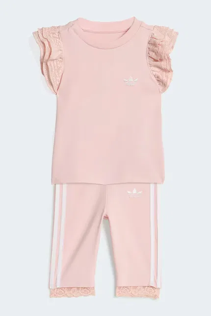Комплект из футболки и леггинсов с принтом Adidas Originals, розовый
