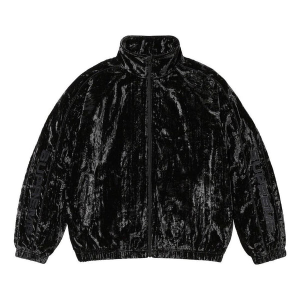 

Куртка crushed velvet track jacket 'black' Supreme, черный