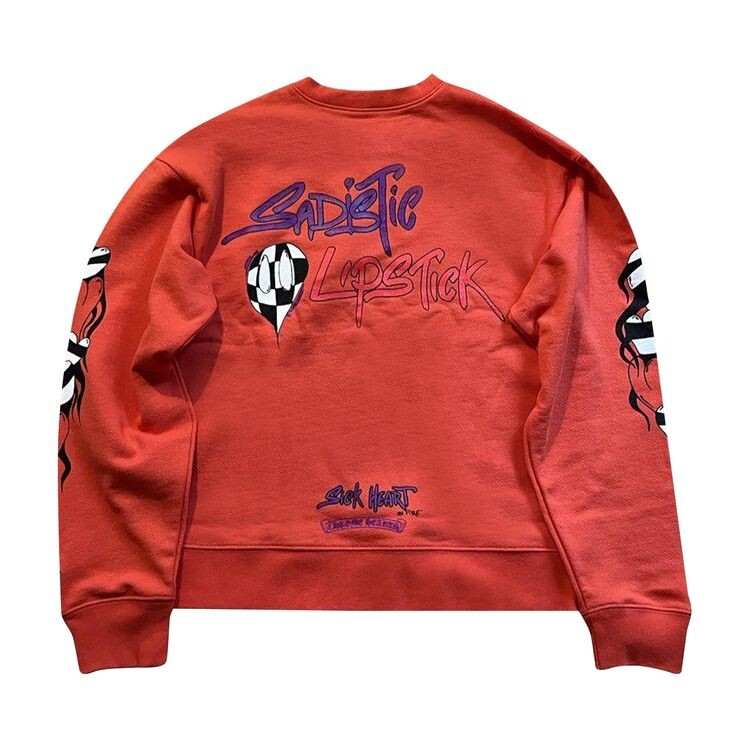 Толстовка Chrome Hearts Matty Boy Sadistic Lipstick Crewneck Red, красный — фото 2