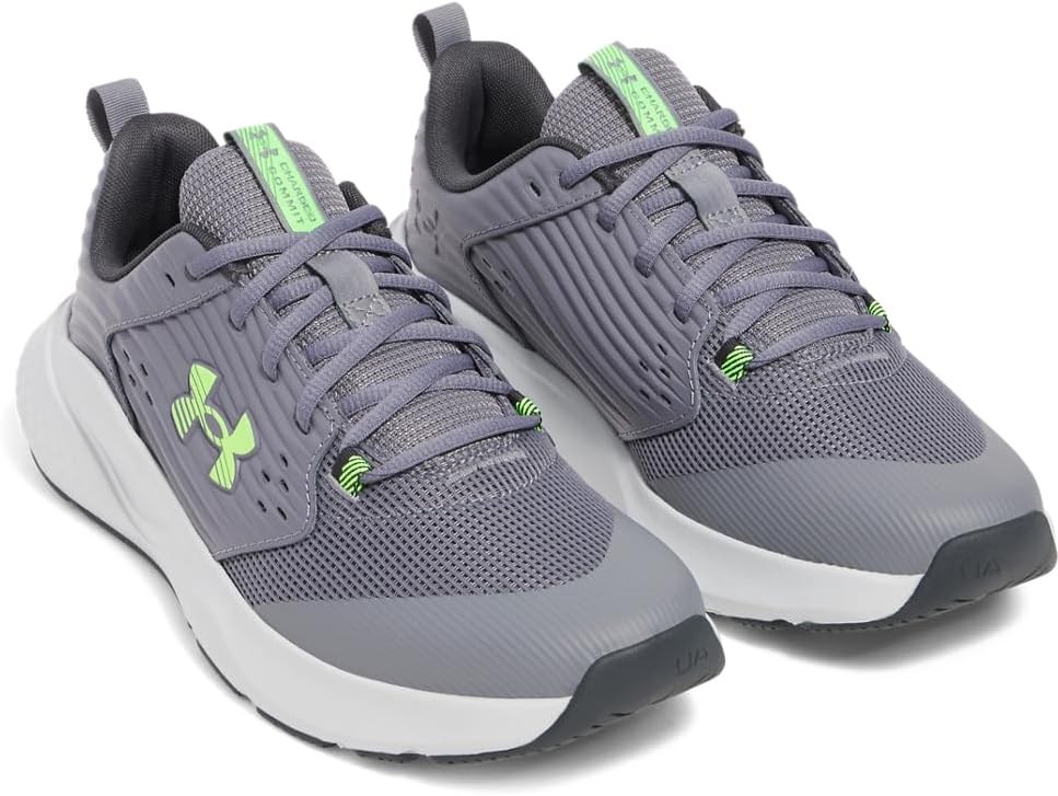 Кроссовки Under Armour Men's Charged Commit Trainer 4, (024) Titan Gray/Halo Gray/Hyper Green — фото 2