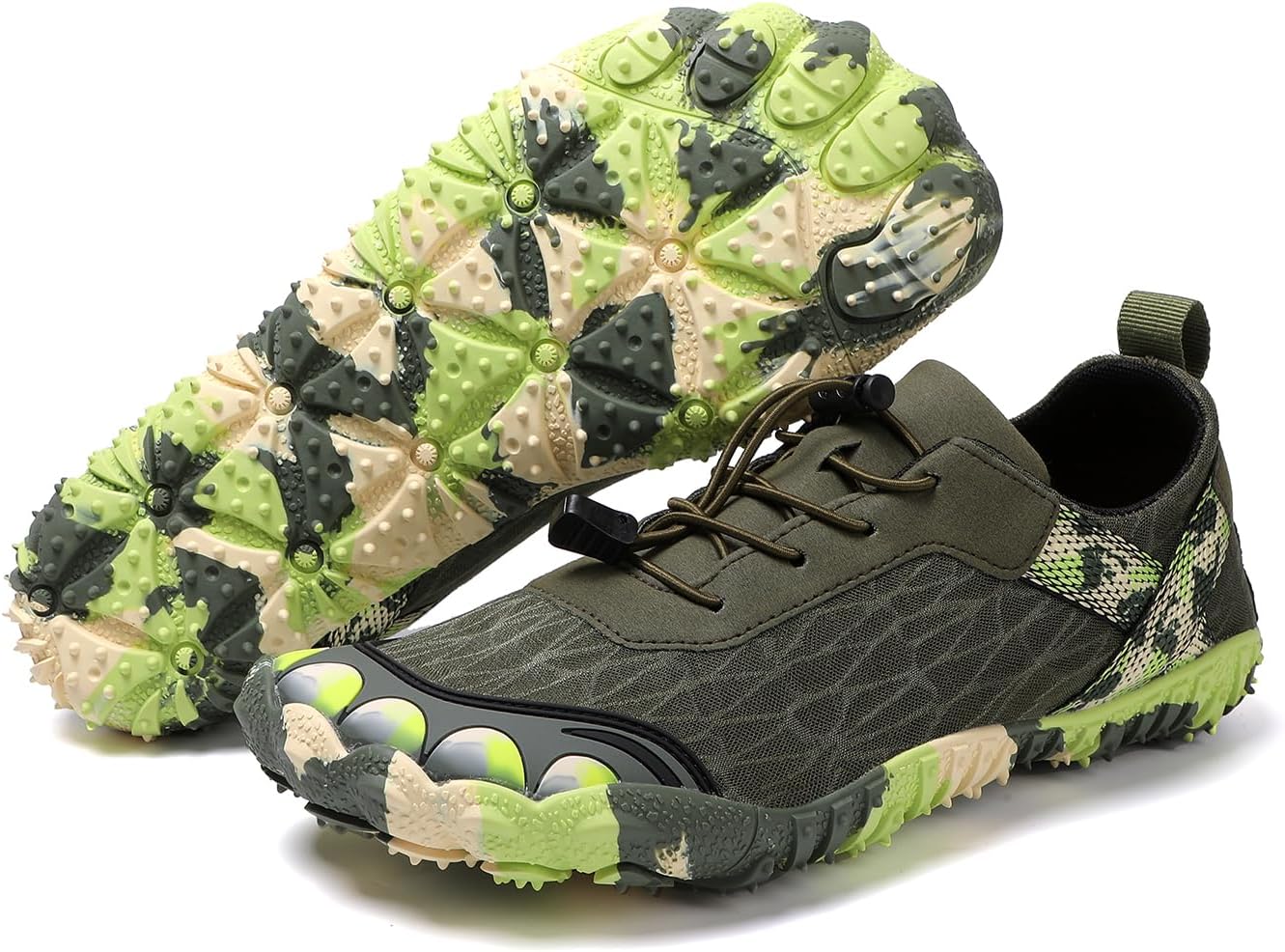 

Кроссовки для ходьбы Kubbon для мужчин и женщин, быстросохнущие, здоровые, противоскользящие, для походов, пляжа, легкие, с широкой передней частью, для трейл-раннинга и прогулок, зеленый