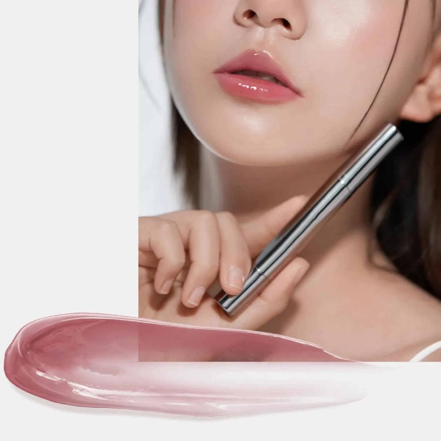 Блеск для губ Jelly Makeup Moisturizing Long Lasting Lipstick, увлажняющий, бежевый — фото 3