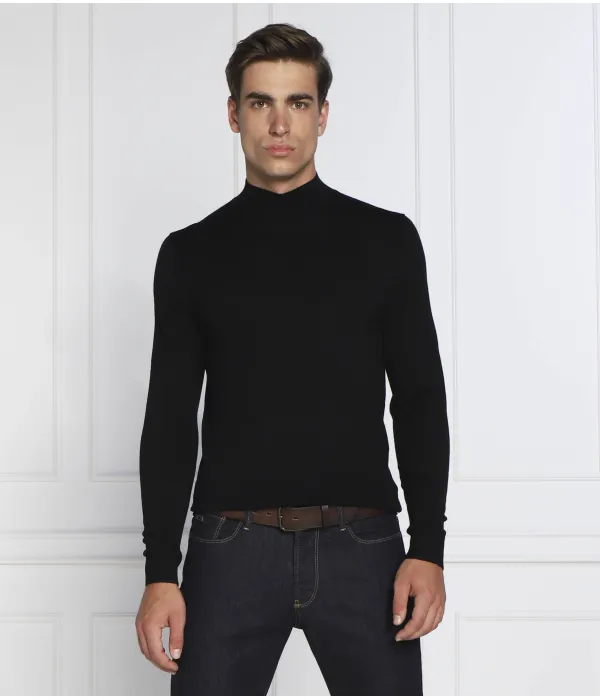 Шерстяная водолазка Slim fit Calvin Klein, черный — фото 3