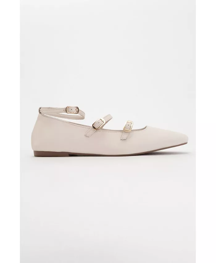 Кожаные балетки Serena в стиле Mary Jane Forever & Always Shoes, загар/бежевый — фото 2
