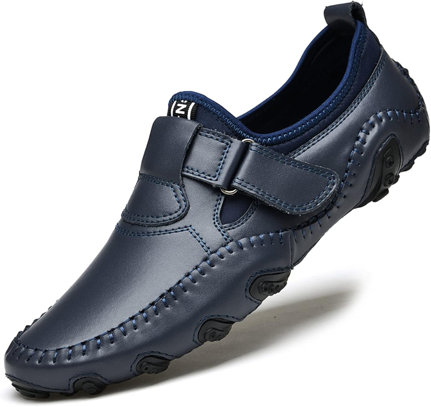 

Мужские классические кожаные повседневные туфли, офисные лоферы без шнурков, мягкие и удобные обувь и прогулок Abborora, синий