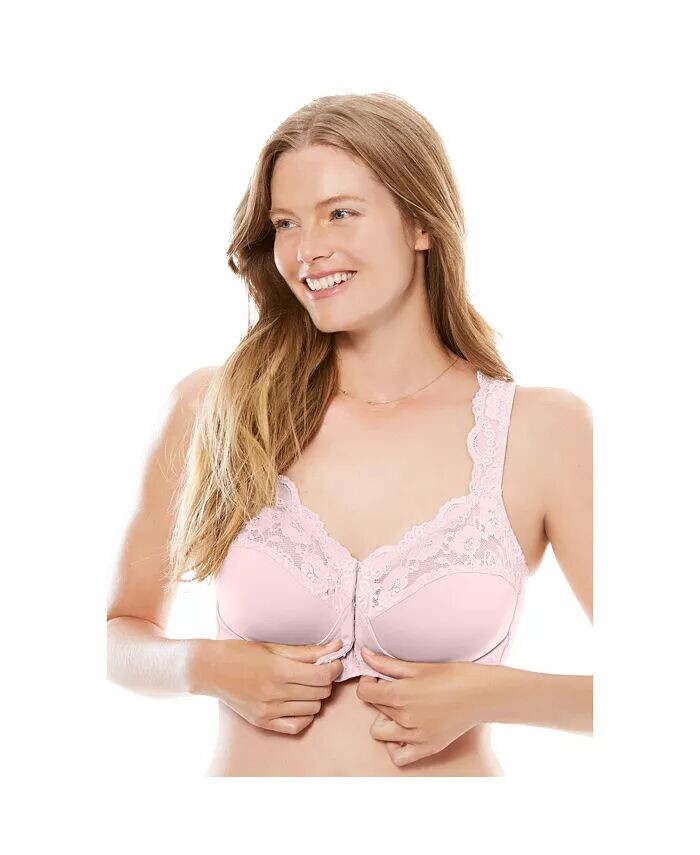 

Большие размеры Бюстгальтер с гелевыми бретелями и закрытой передней частью без косточек Comfort Choice, розовый