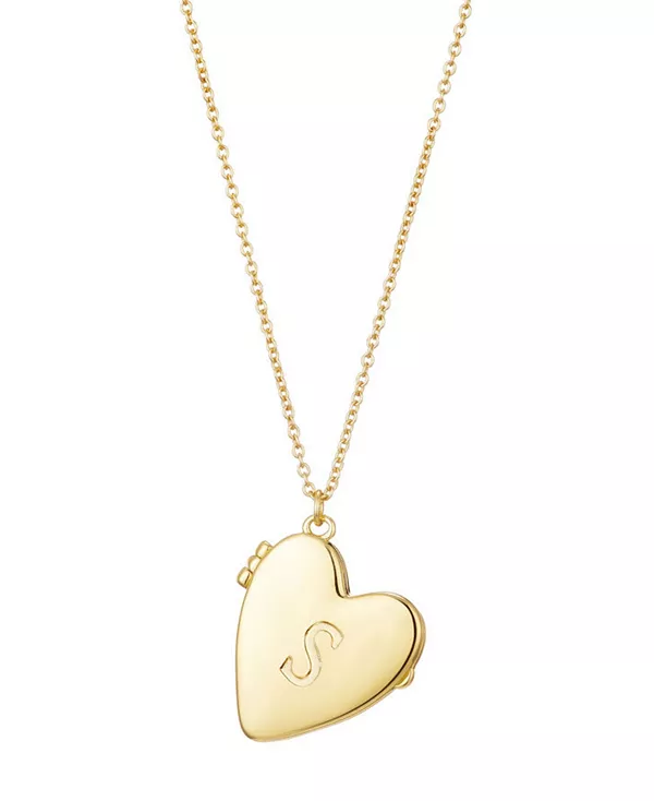 

Золотое ожерелье с инициалом в виде сердца Adornia, gold-s