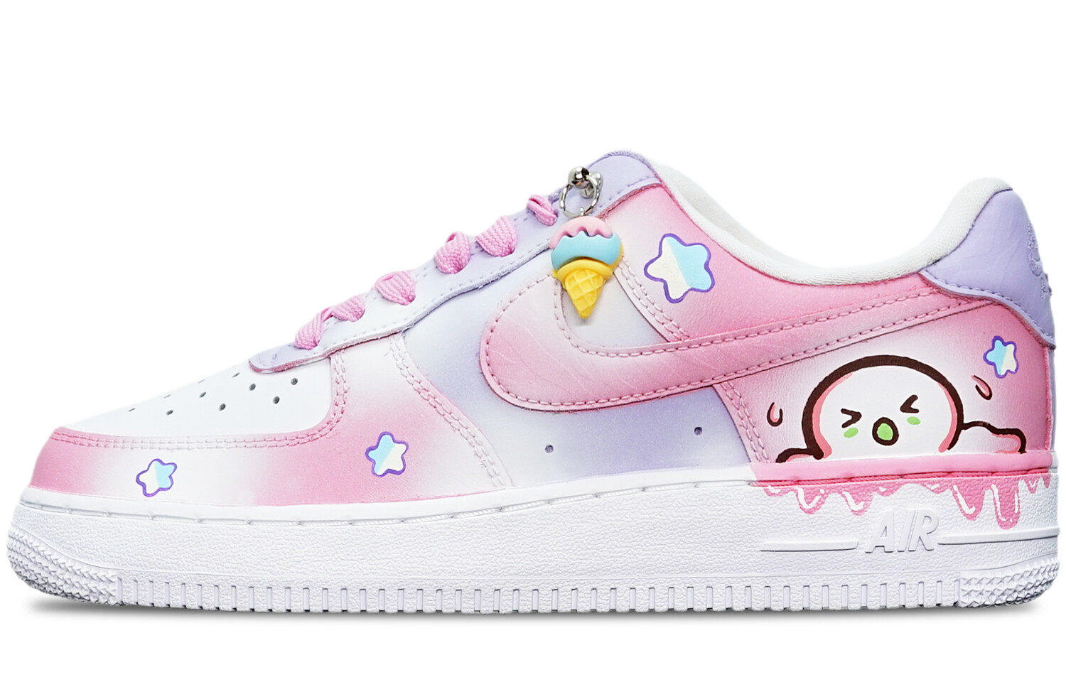 

Кроссовки Nike Air Force 1 Skateboard Shoes Women's Low-Top Pink Purple/White