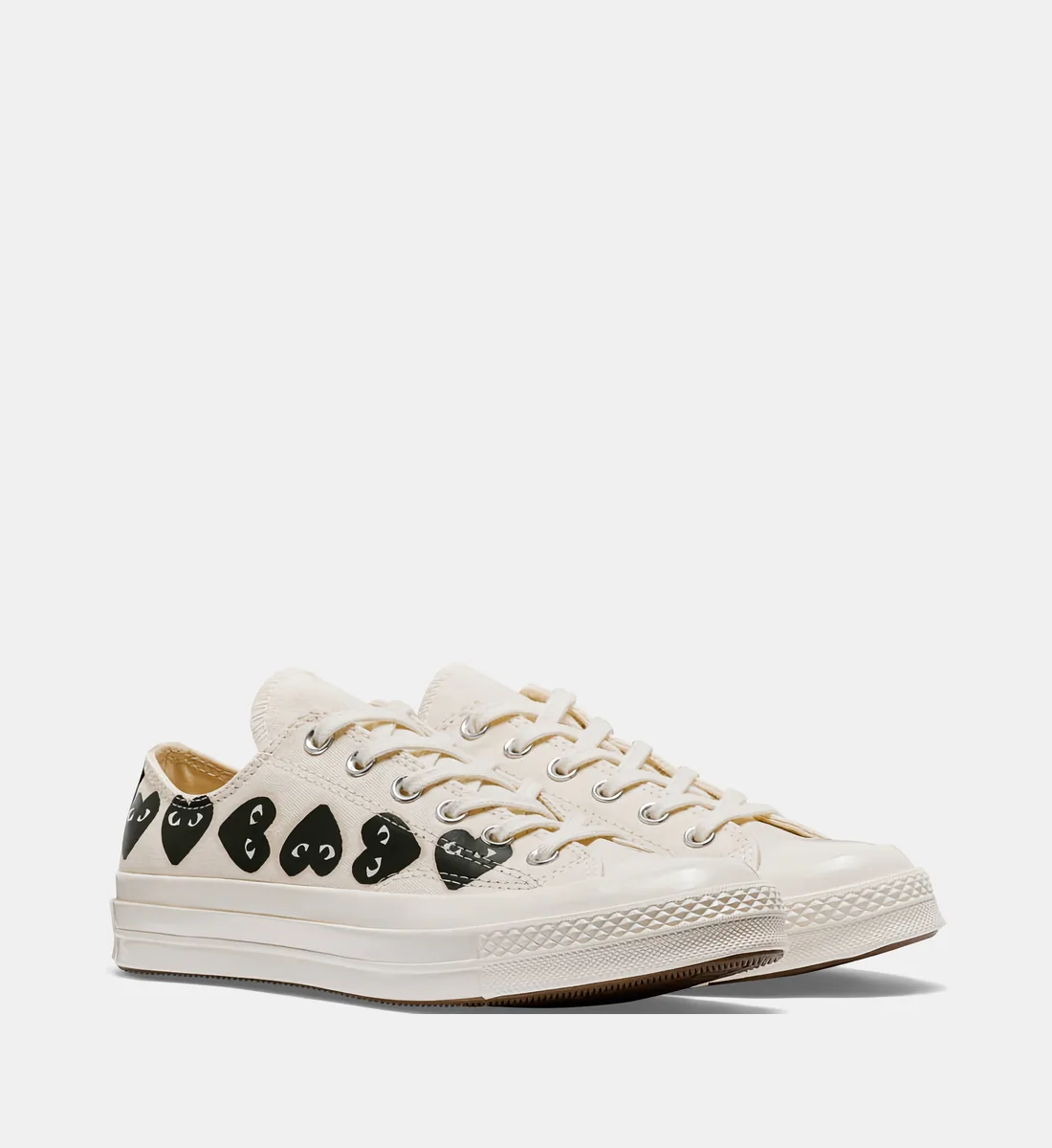 Низкие кеды Comme des Garçons PLAY X Converse из хлопка, бежевый — фото 2