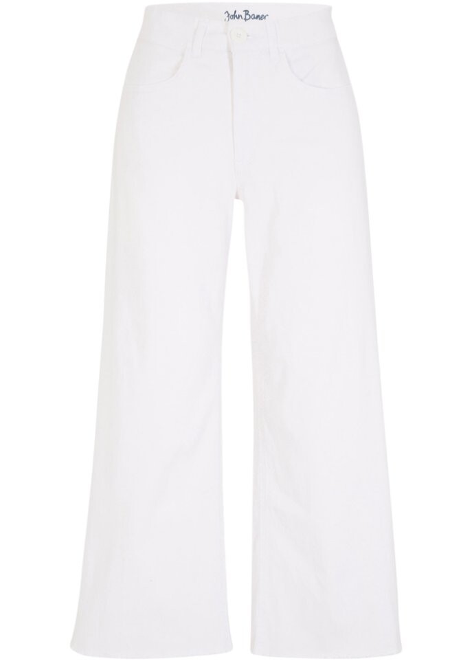 

Комфортные эластичные джинсы 7/8 широкого кроя John Baner Jeanswear, белый