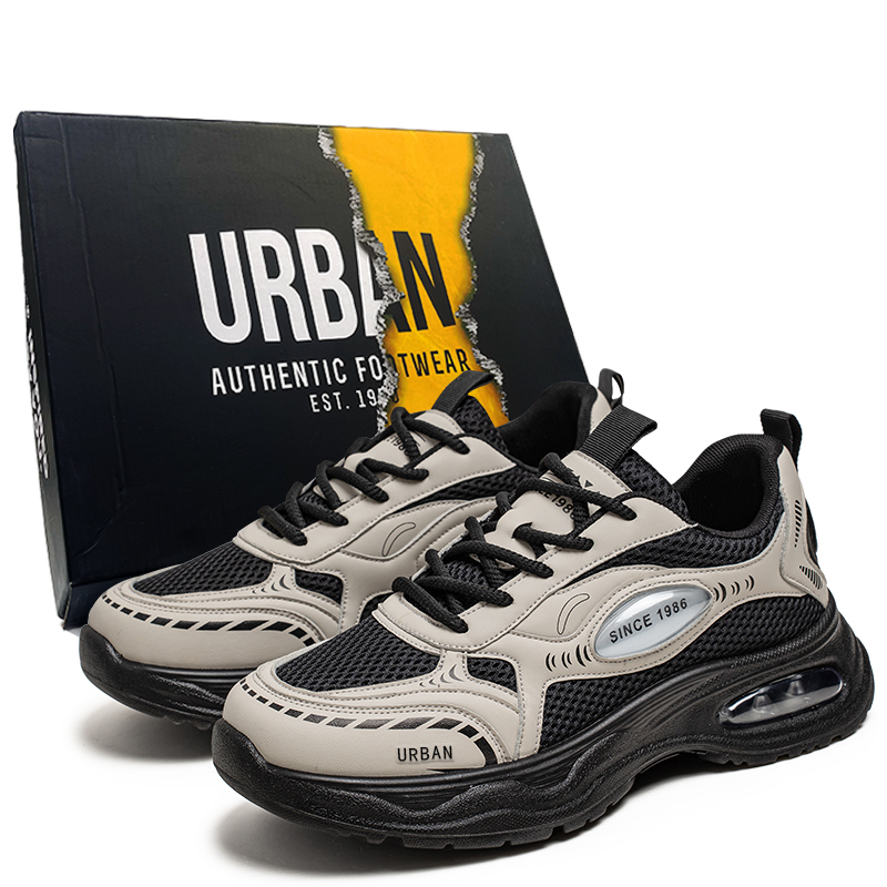 

Нескользящие, износостойкие, легкие, увеличивающие рост, низкие повседневные туфли с отскоком для мужчин URBAN AUTHENTIC, Black