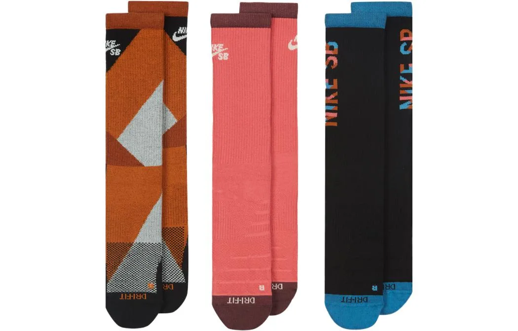 Мужские носки до середины икры Nike, 3 Pack (Cashmere Original+Salt Pink+Black)