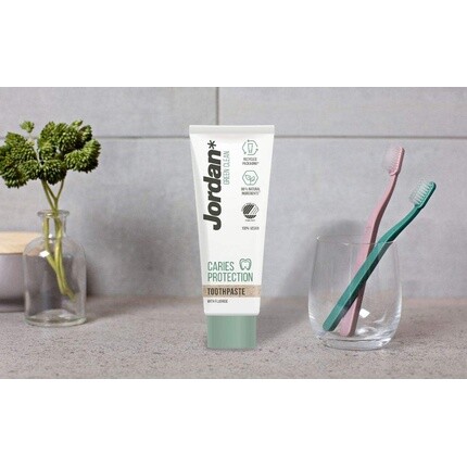 Зубная паста Green Clean Cavity Protection с фторидом 100% веганская и изготовлена из натуральных ингредиентов для взрослых Jordan — фото 2