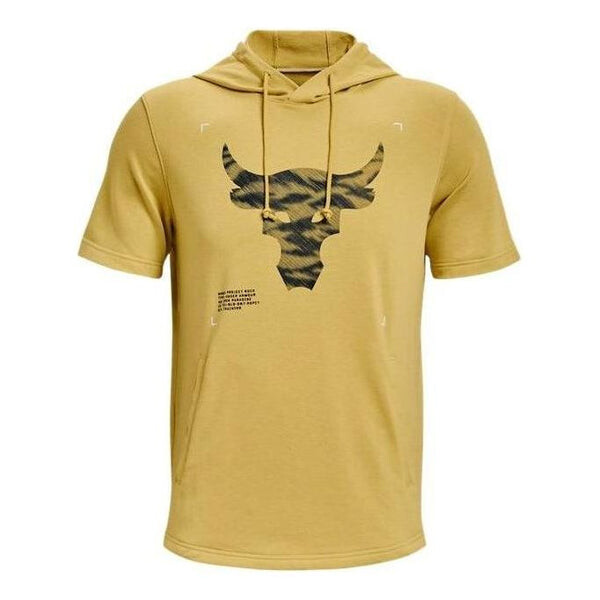 

Толстовка project rock terry short sleeve hoodie 'yellow' Under Armour, желтый