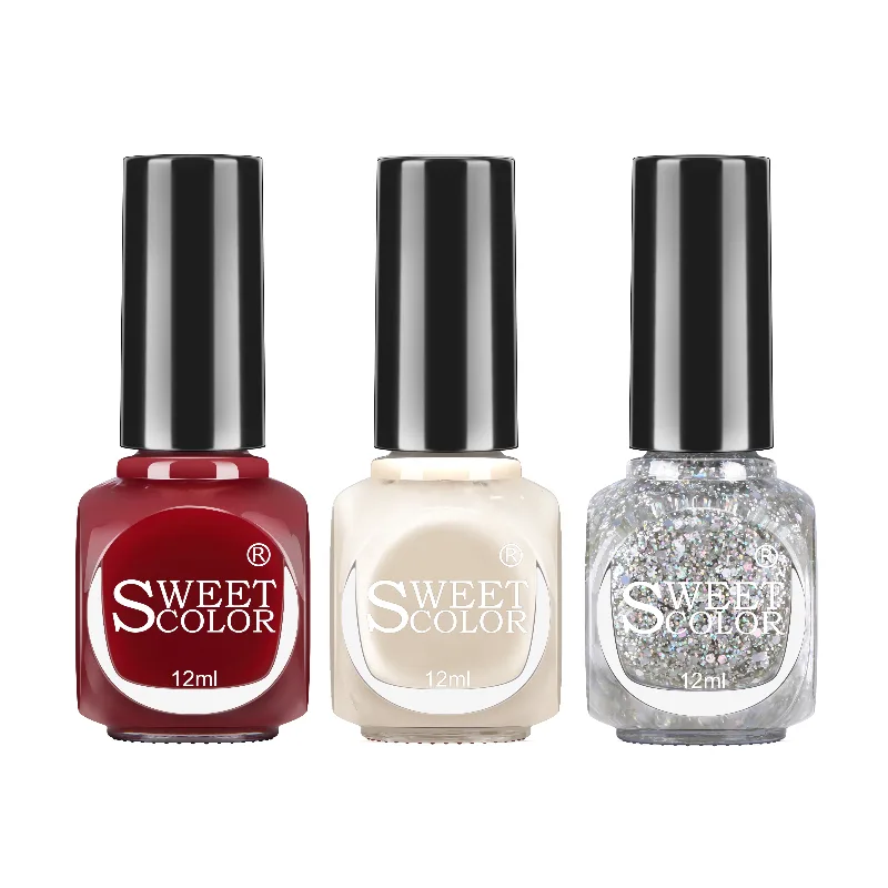 SweetColor Лак для ногтей на водной основе без запаха, долговечный, без сушки, быстросохнущий SHK001+SHL016/Girlish Dance 12мл*2, SH940+SHN001+SHL003/Dream Dance Step