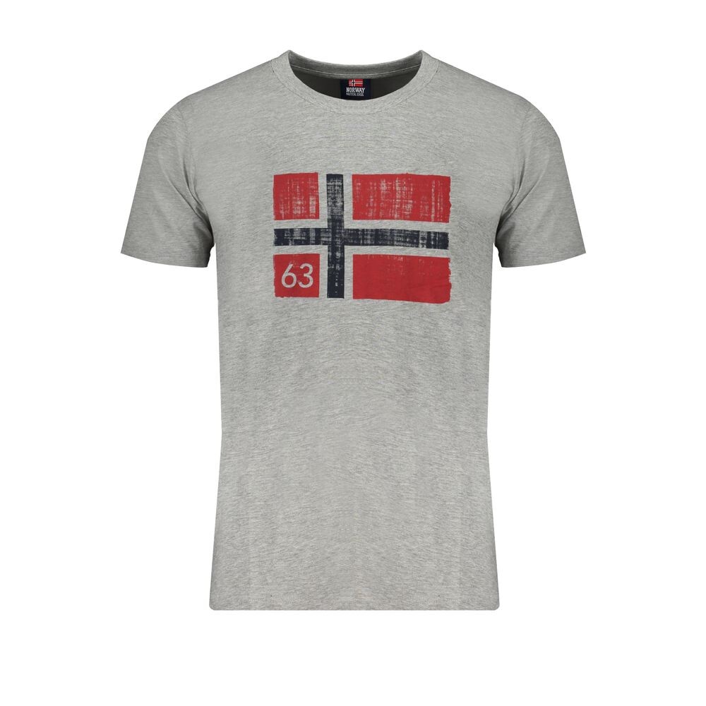 

Серая хлопковая футболка Geographical Norway
