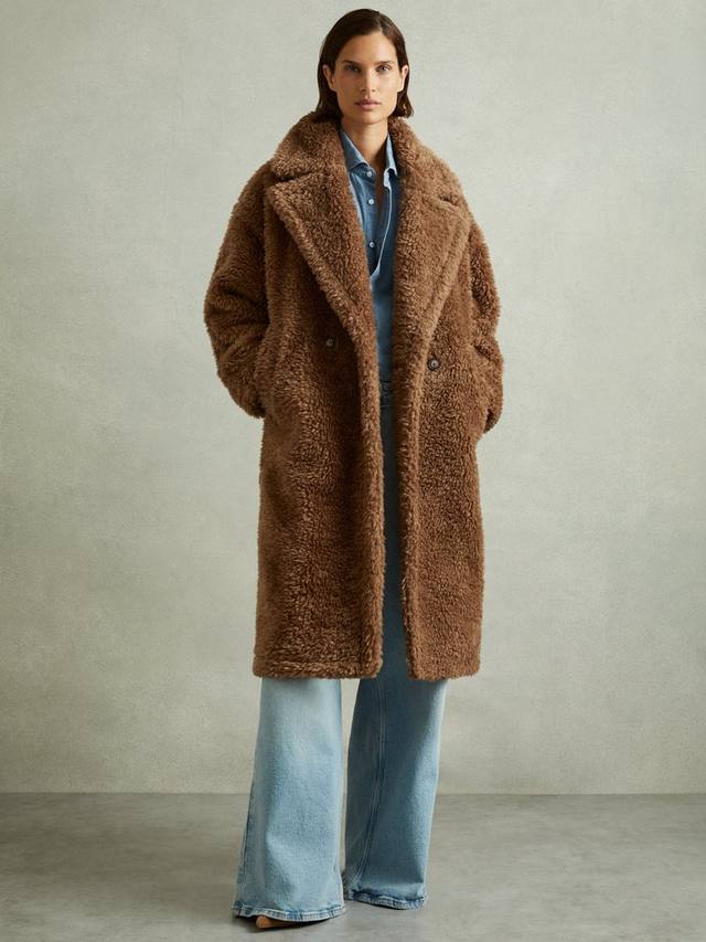 

Длинное плюшевое пальто дарлы Reiss, коричневый