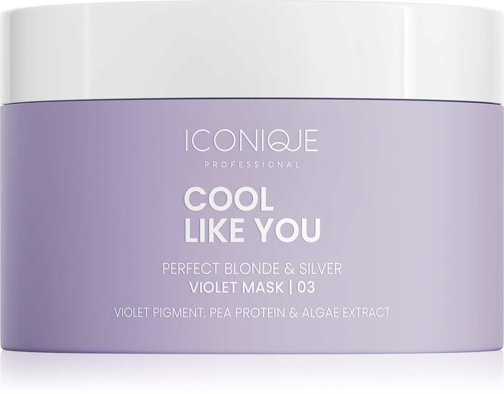 

Маска для волос Cool like you, идеальная блондинка и серебристо-фиолетовый оттенок, нейтрализующая желтые оттенки Iconique Professional, 200 мл
