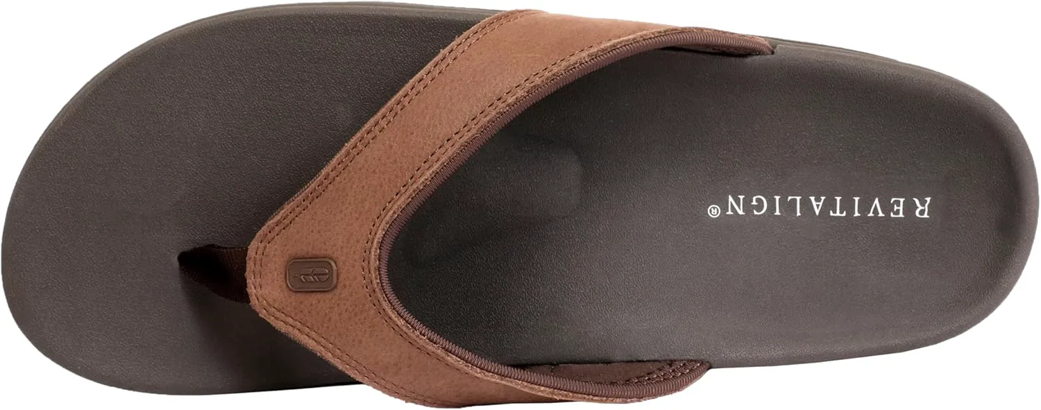 Шлепанцы REVITALIGN mens Yumi Leather, коричневый — фото 4