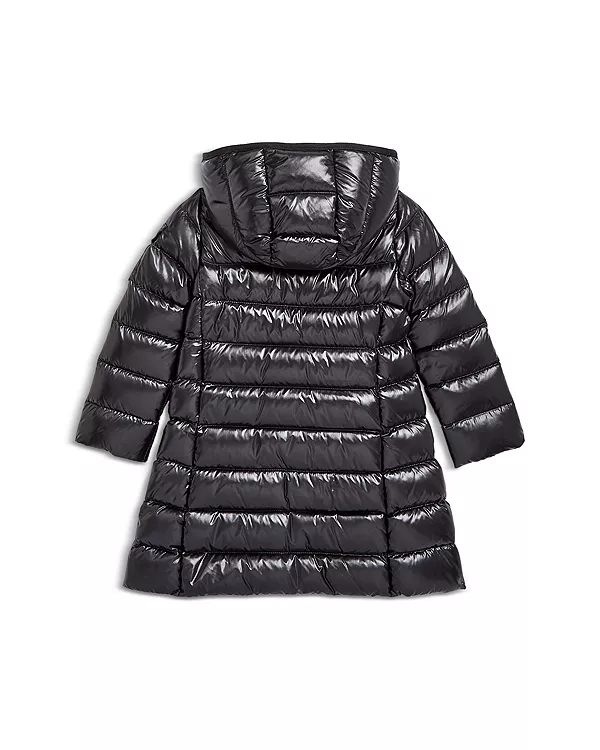 Пуховое пальто цвета мока для девочек - для маленьких детей Moncler, черный — фото 2
