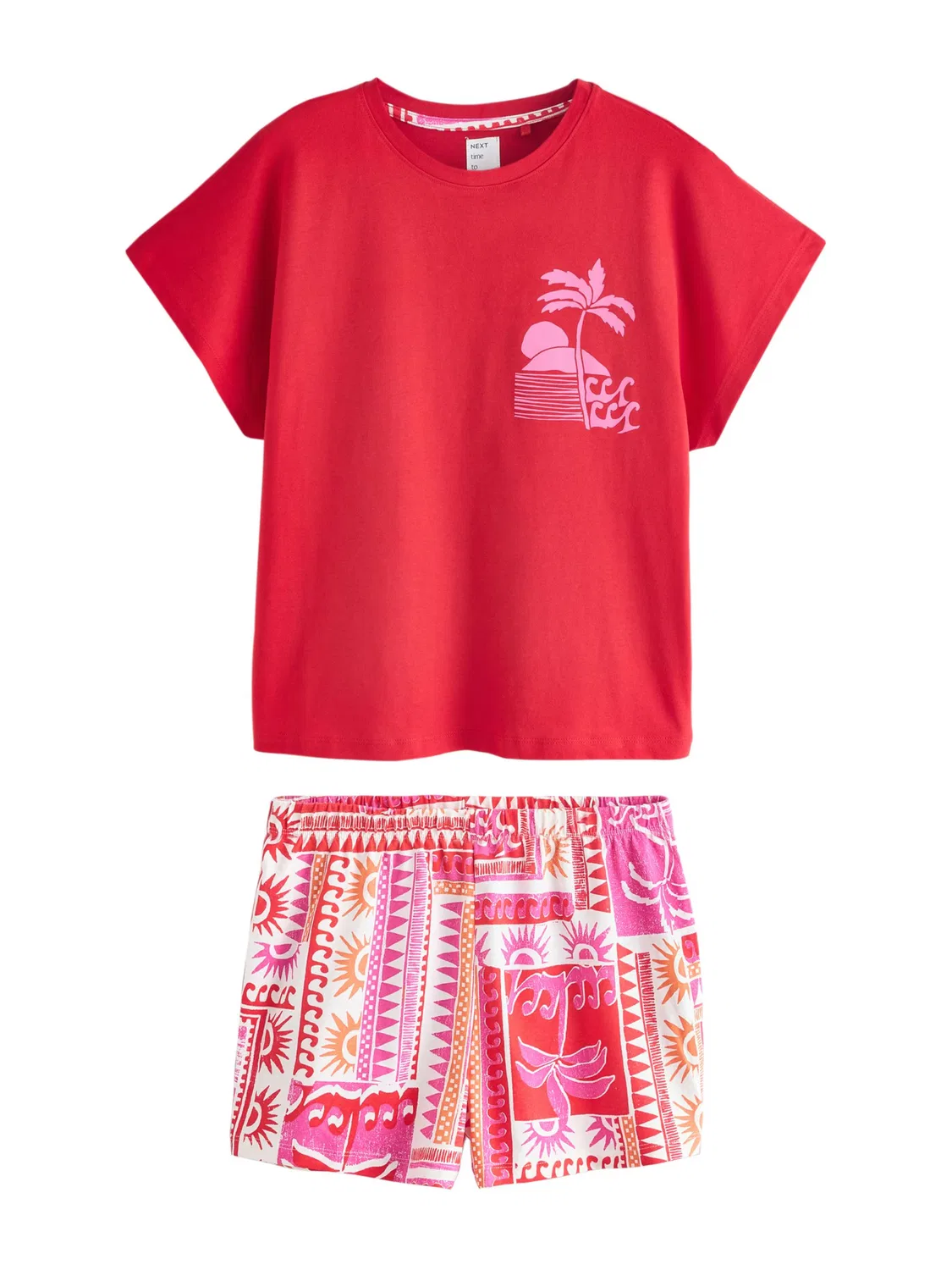 Короткий пижамный комплект Next, Bright Red