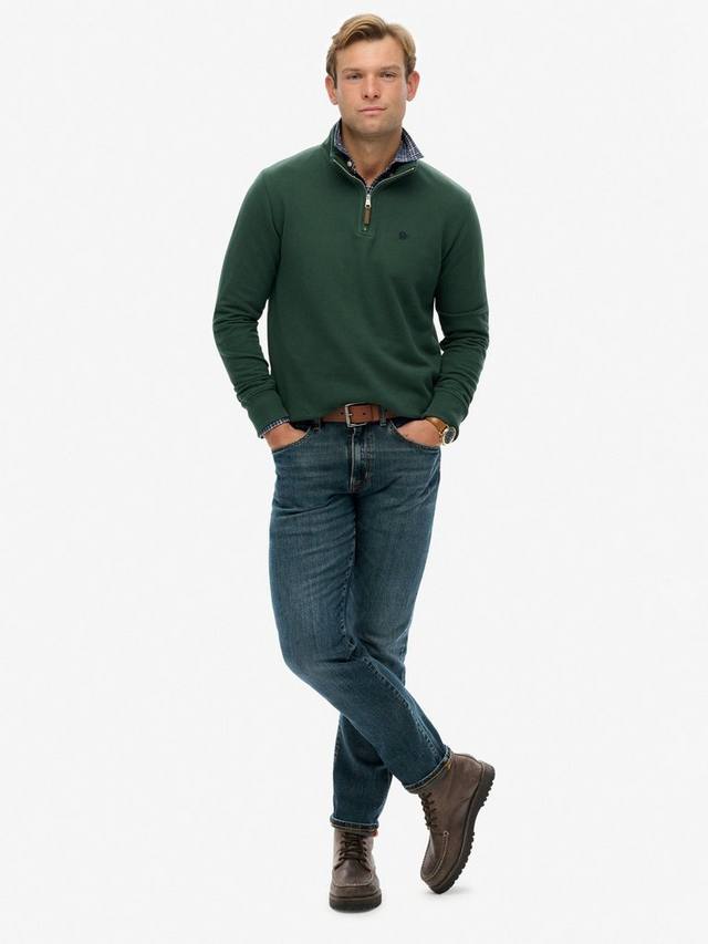 Хлопковый свитер Preppy с полузастежкой Superdry, Enamel Green — фото 3