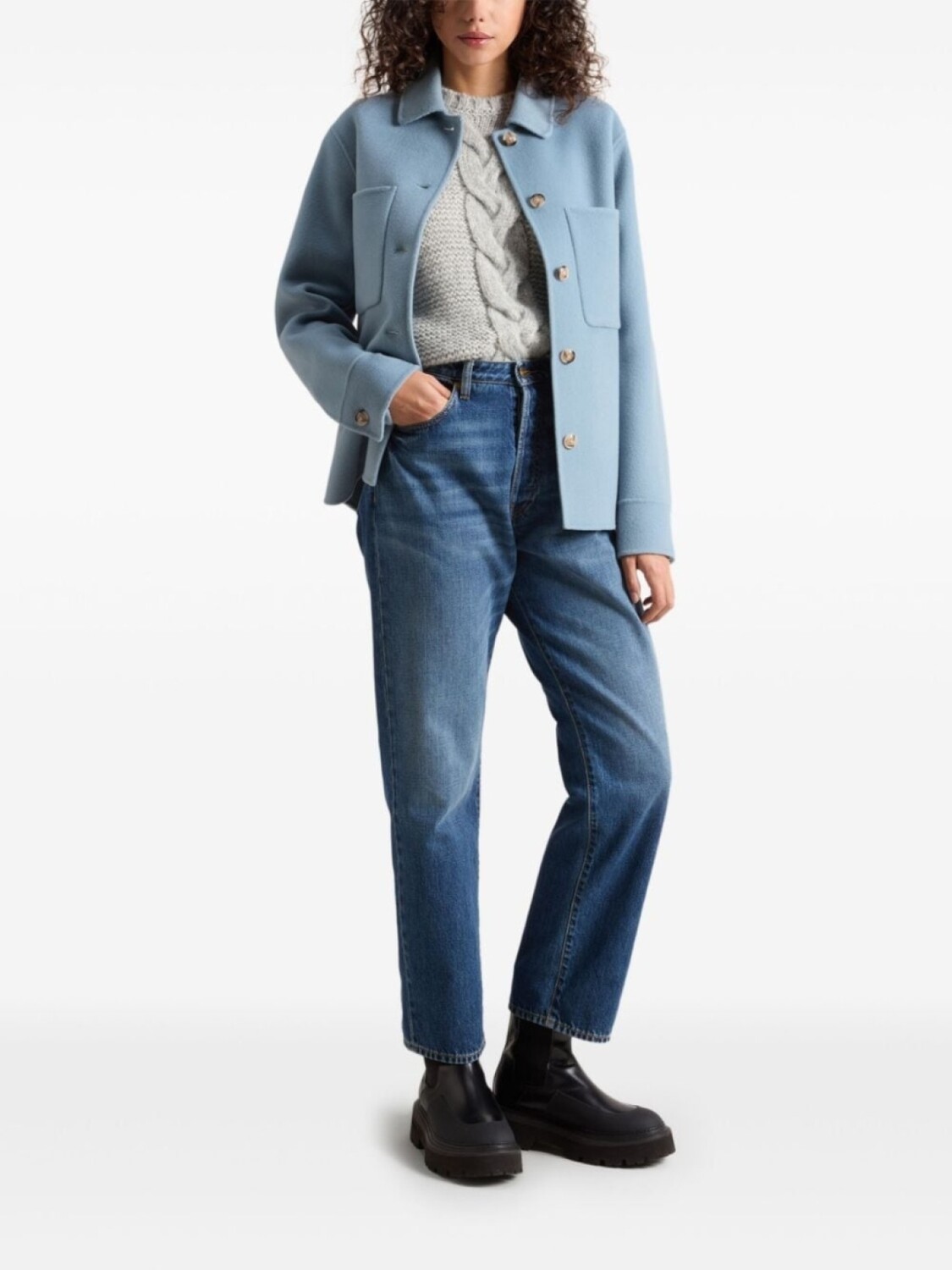 

Woolrich шерстяная рубашка с пуговицами, синий