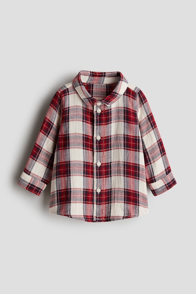 

Рубашка из хлопкового муслина H&M, красный