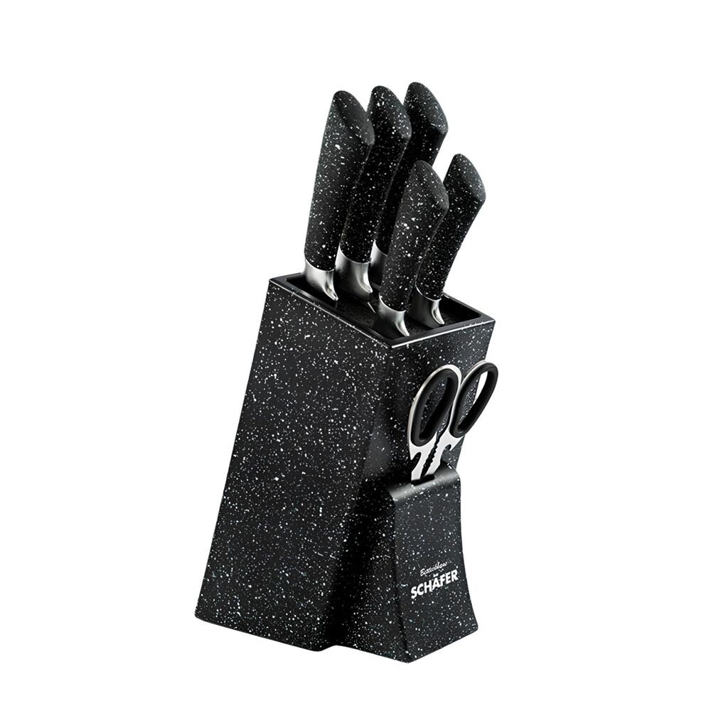 

Пастух 7 шт. Блок ножей "Marble Black" черный 12356 Schäfer