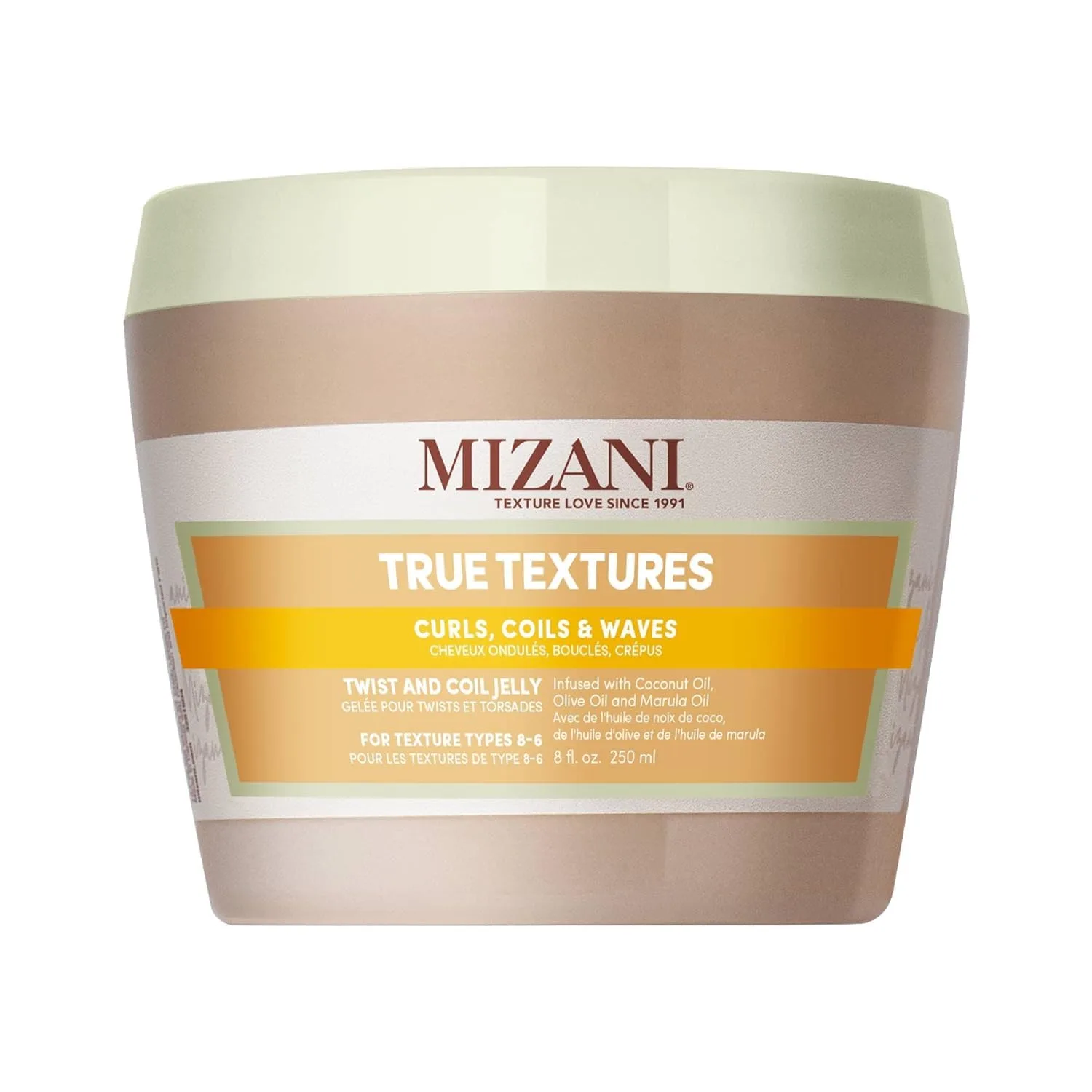 Mizani True Textures Twist and Coil - гель без парабенов и силиконов, придающий волосам приятную на ощупь текстуру благодаря кокосовому маслу, для кудрявых волос.