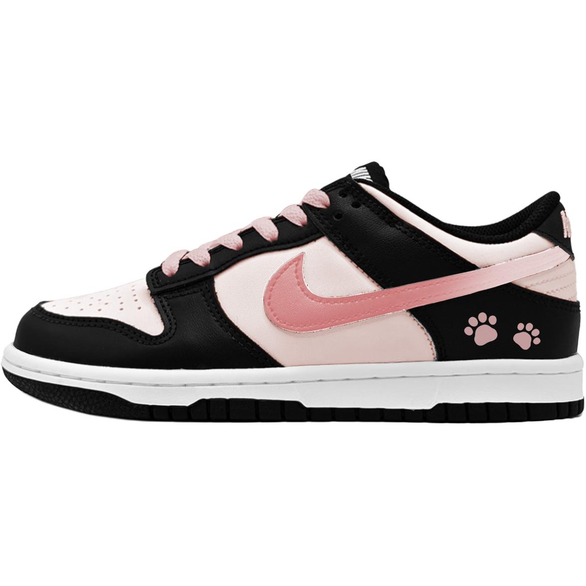 

Nike Кроссовки для скейтбординга dunk sweetie cat paw с противоскользящей подошвой, амортизацией, низкие, черно-розовые, детские