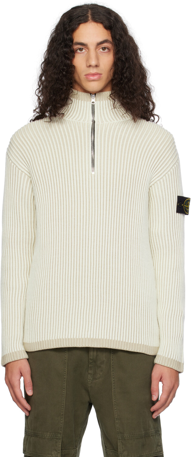 

Бежевый 516C1 Vanise Full Rib RWS шерстяной свитер Stone Island
