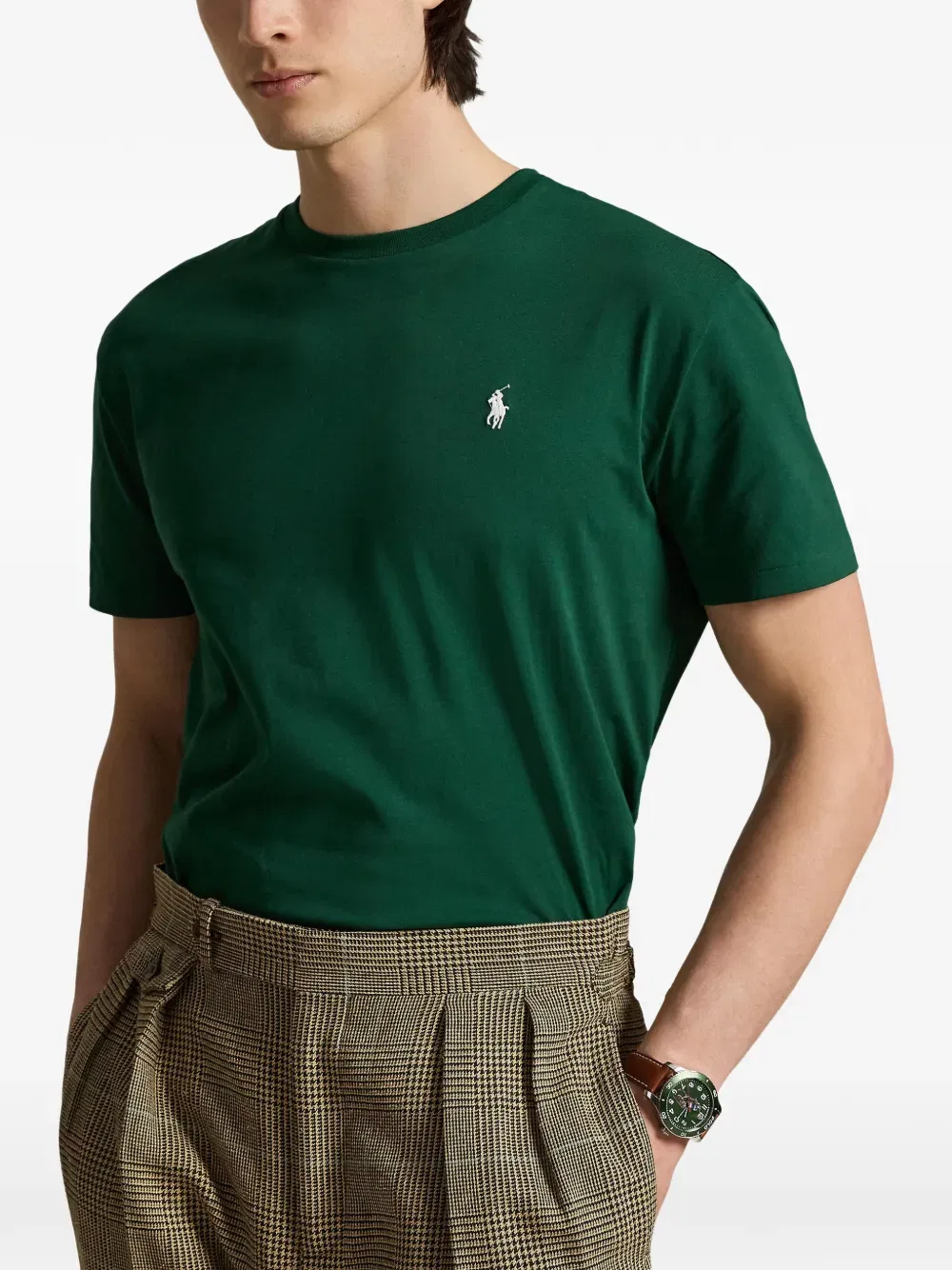 Футболка приталенного кроя с вышивкой Polo Ralph Lauren, зеленый — фото 2