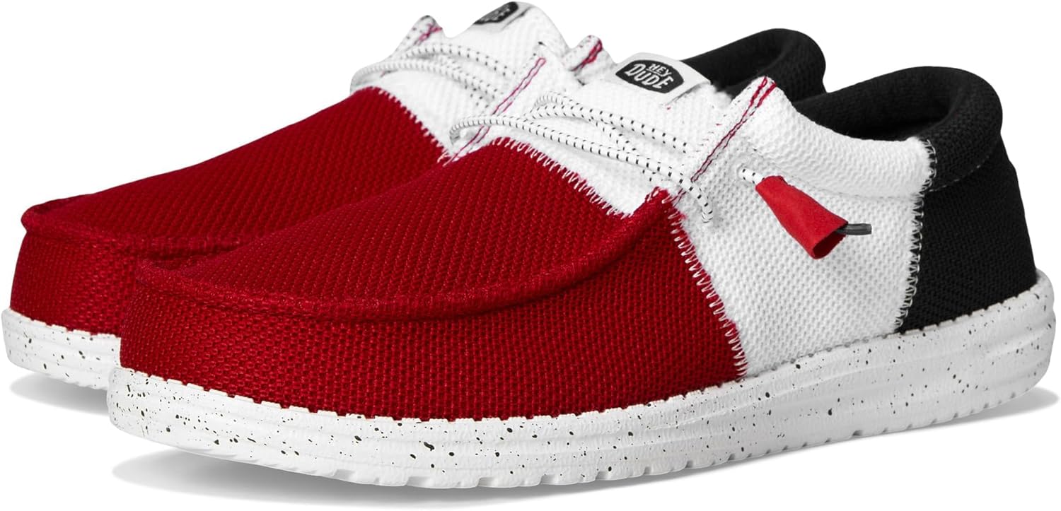 

Кроссовки Hey Dude Mens Wally Tri Varsity Mesh Heydude, красный/синий/темно-синий