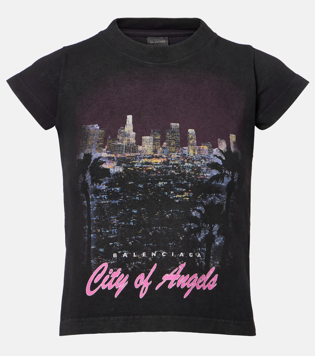 

Футболка City Of Angels из хлопковой смеси Balenciaga, Faded Washed Black