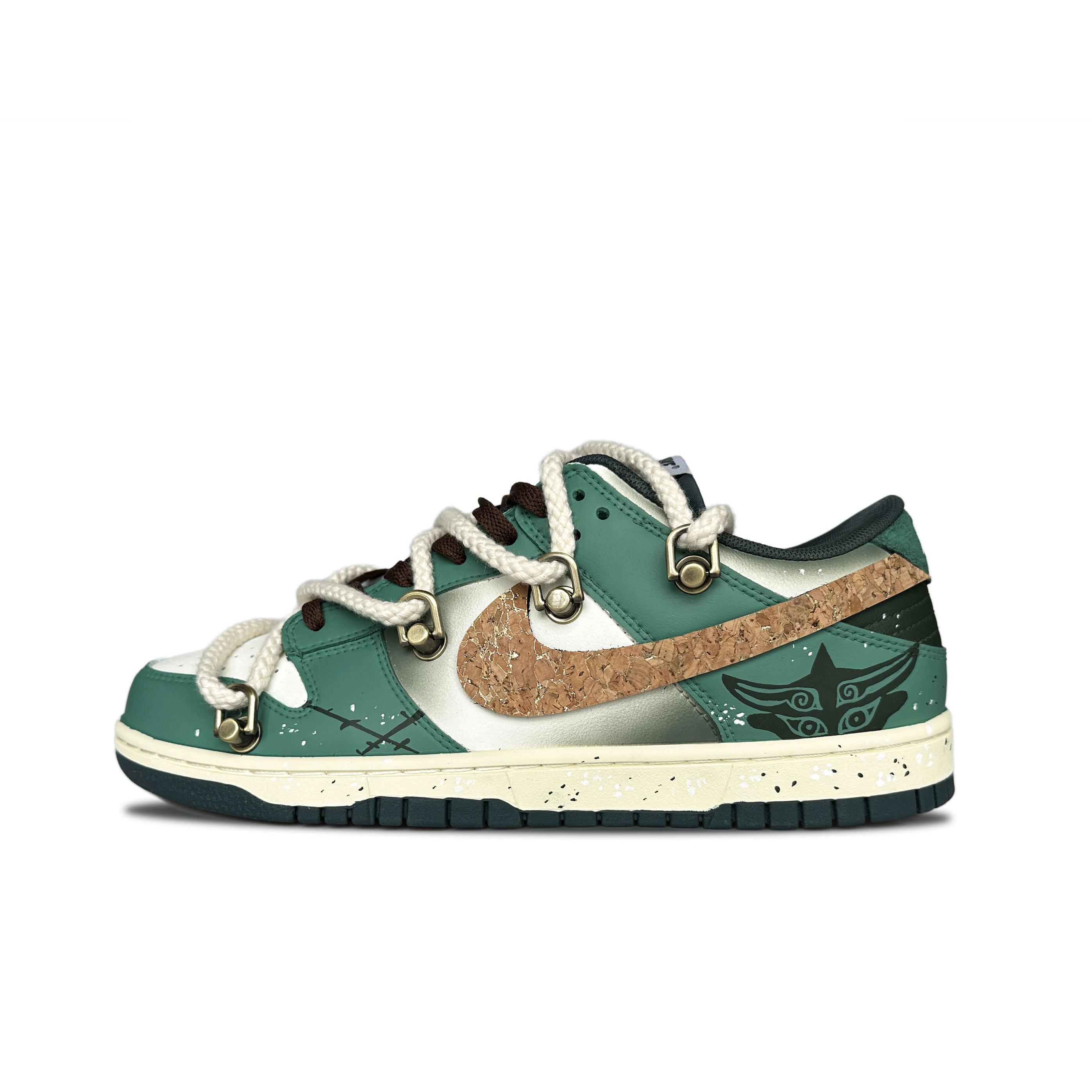 

Кроссовки Nike Dunk Skateboarding Shoes Unisex Low-top White/green/yellow, цвет Jasper