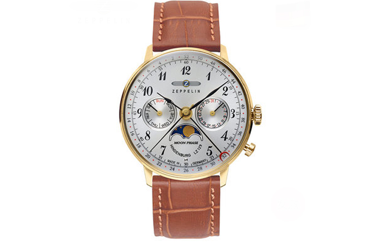 

ZEPPELIN Часы Quartz Movement Women's Watch White Dial Stainless Steel Case Genuine Leather Strap