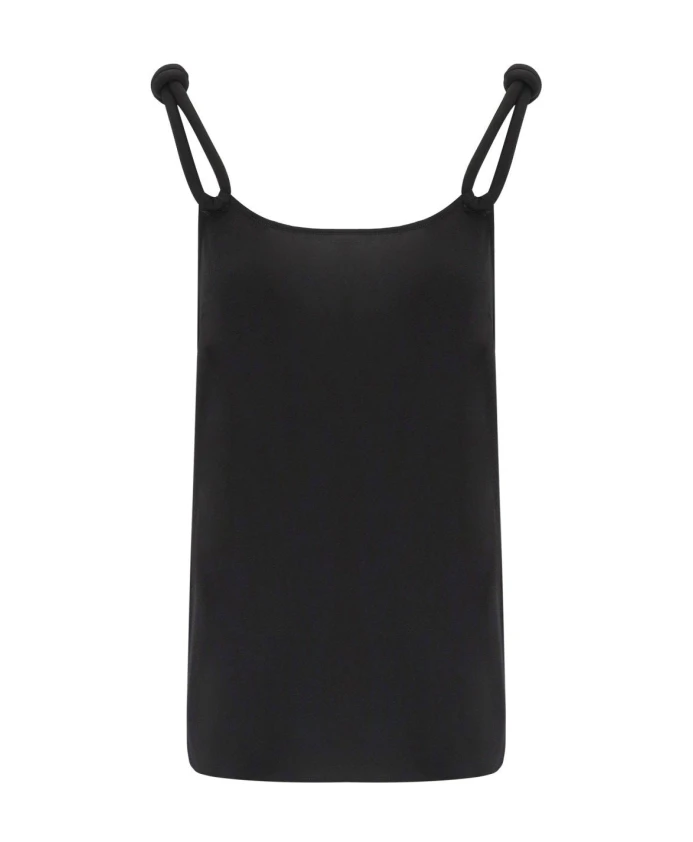 

Воздушный топ без рукавов с декоративным элементом в виде торшона. Max Mara, черный