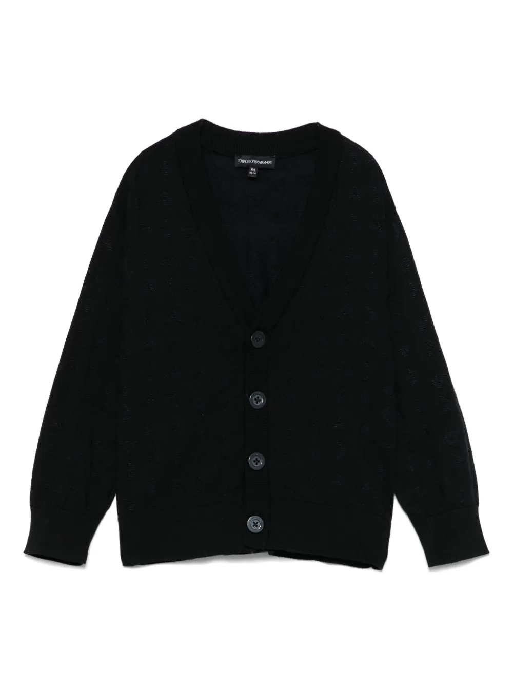 

Кардиган с жаккардовым логотипом Emporio Armani Kids, синий