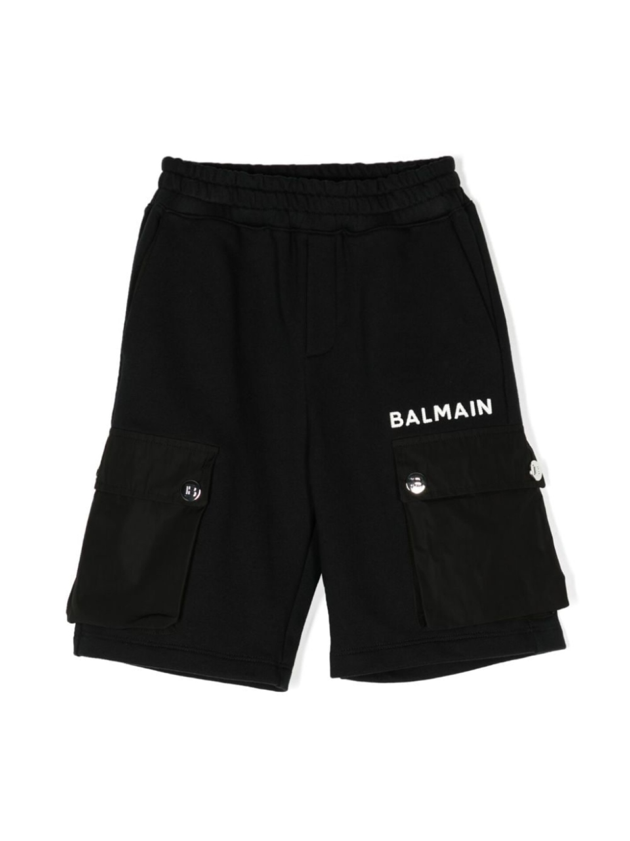 

Balmain Kids шорты карго с вышитым логотипом, черный