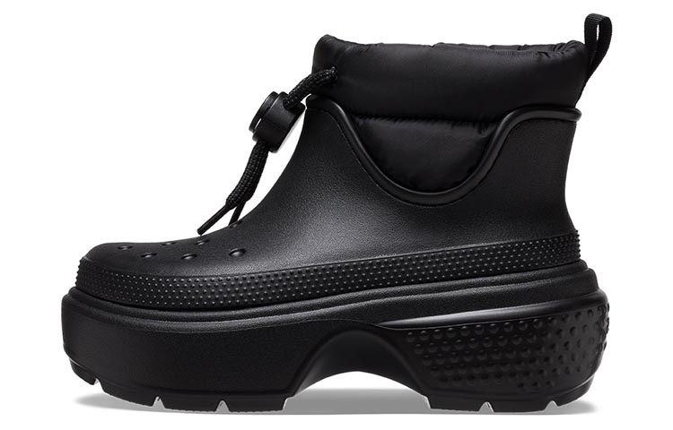 Женские ботинки Crocs зимние на платформе, черный