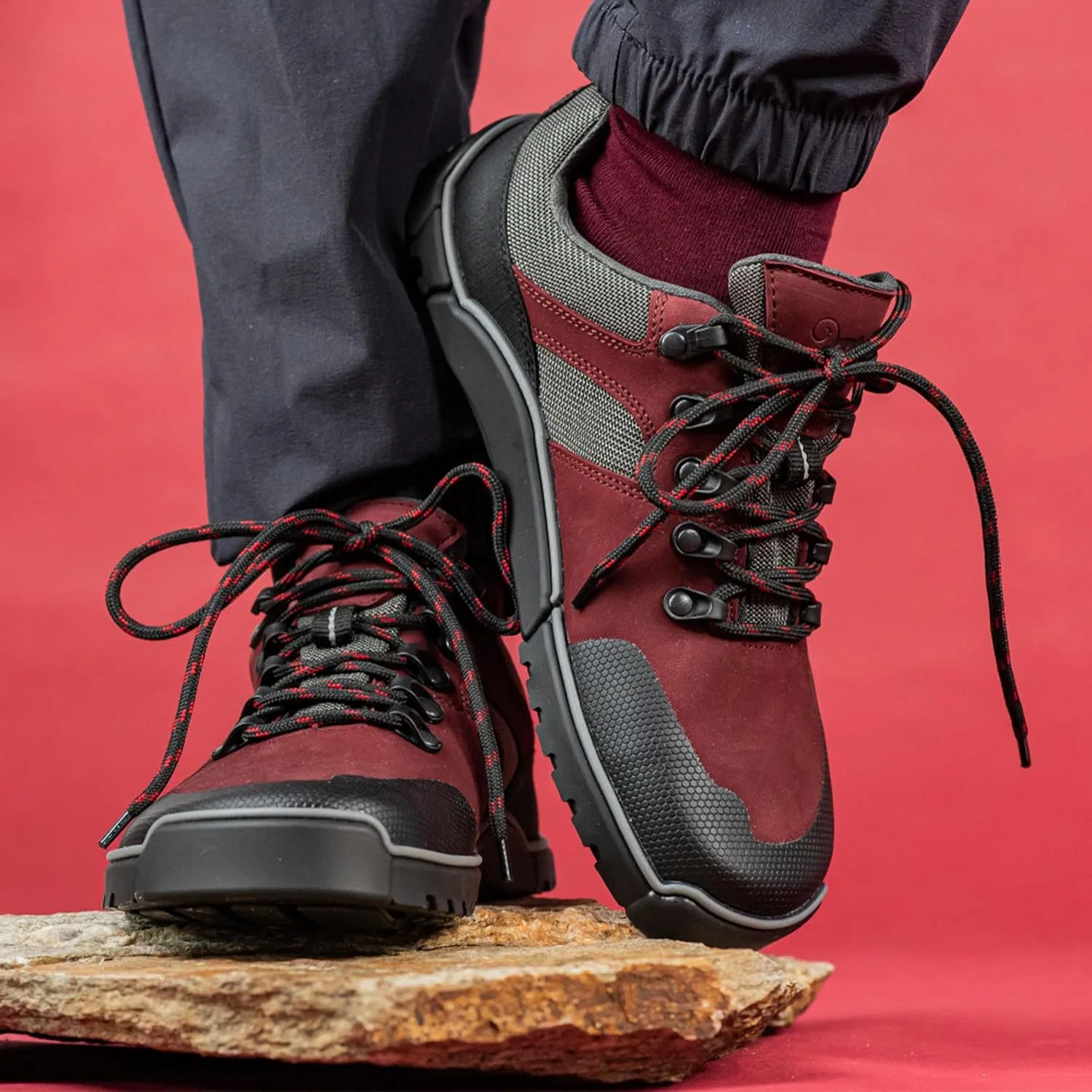 Водонепроницаемые босоножки Magical Shoes для осени и зимы, для мужчин и женщин, кожаные ботинки, минималистичные низкие ботинки на подкладке, зимние кожаные ботинки, размеры 3-12, Tundra, Claret — фото 2