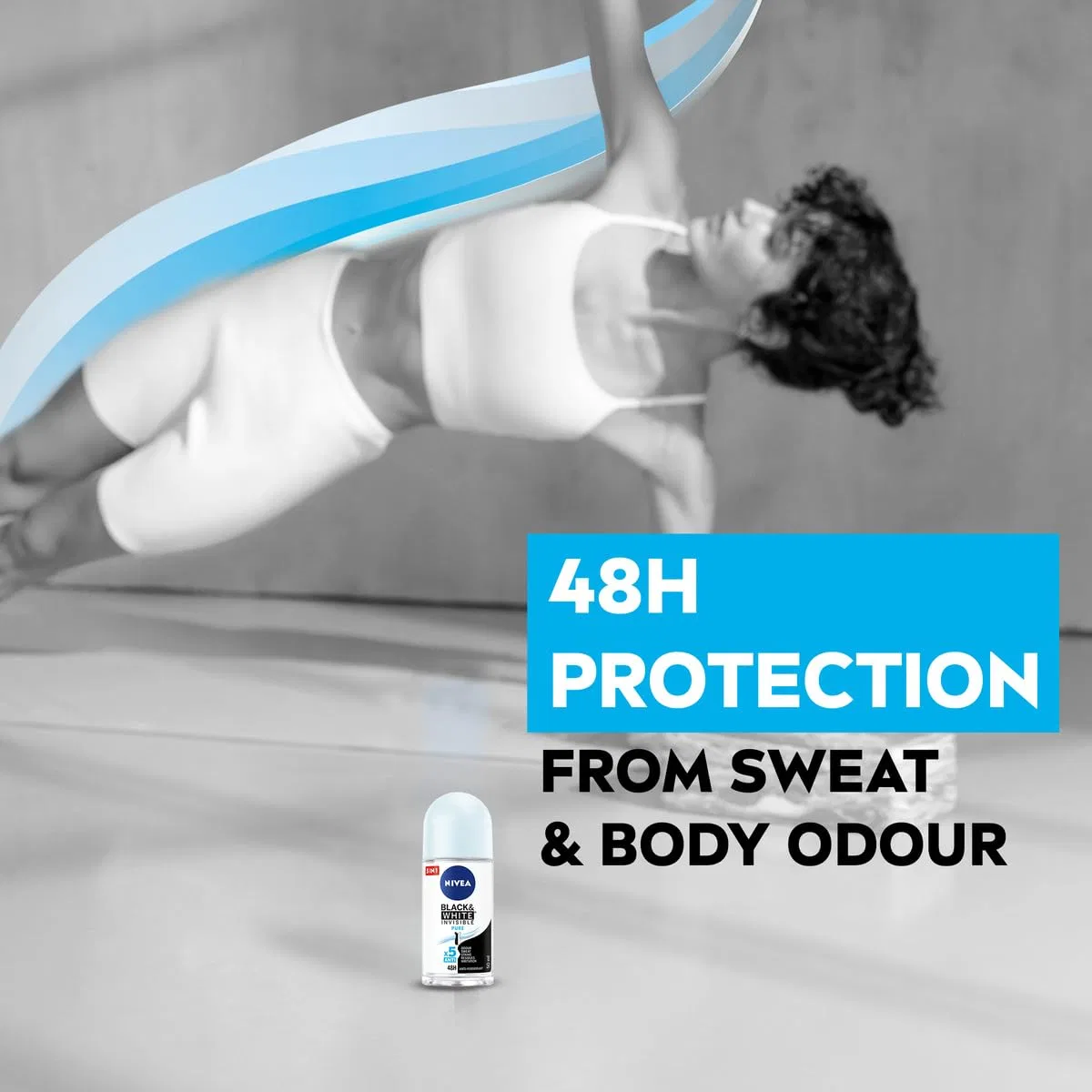 Шариковый дезодорант NIVEA Black & White Invisible Fresh, 50 мл, 6 шт. Nivea — фото 4