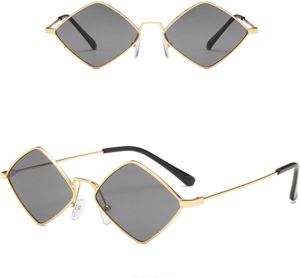 

Солнцезащитные очки Diamond Square для женщин, зеркальные, металлические, модные, для мужчин, с защитой от УФ-излучения UV400, для вечеринок на открытом воздухе UATXTAU, Gold